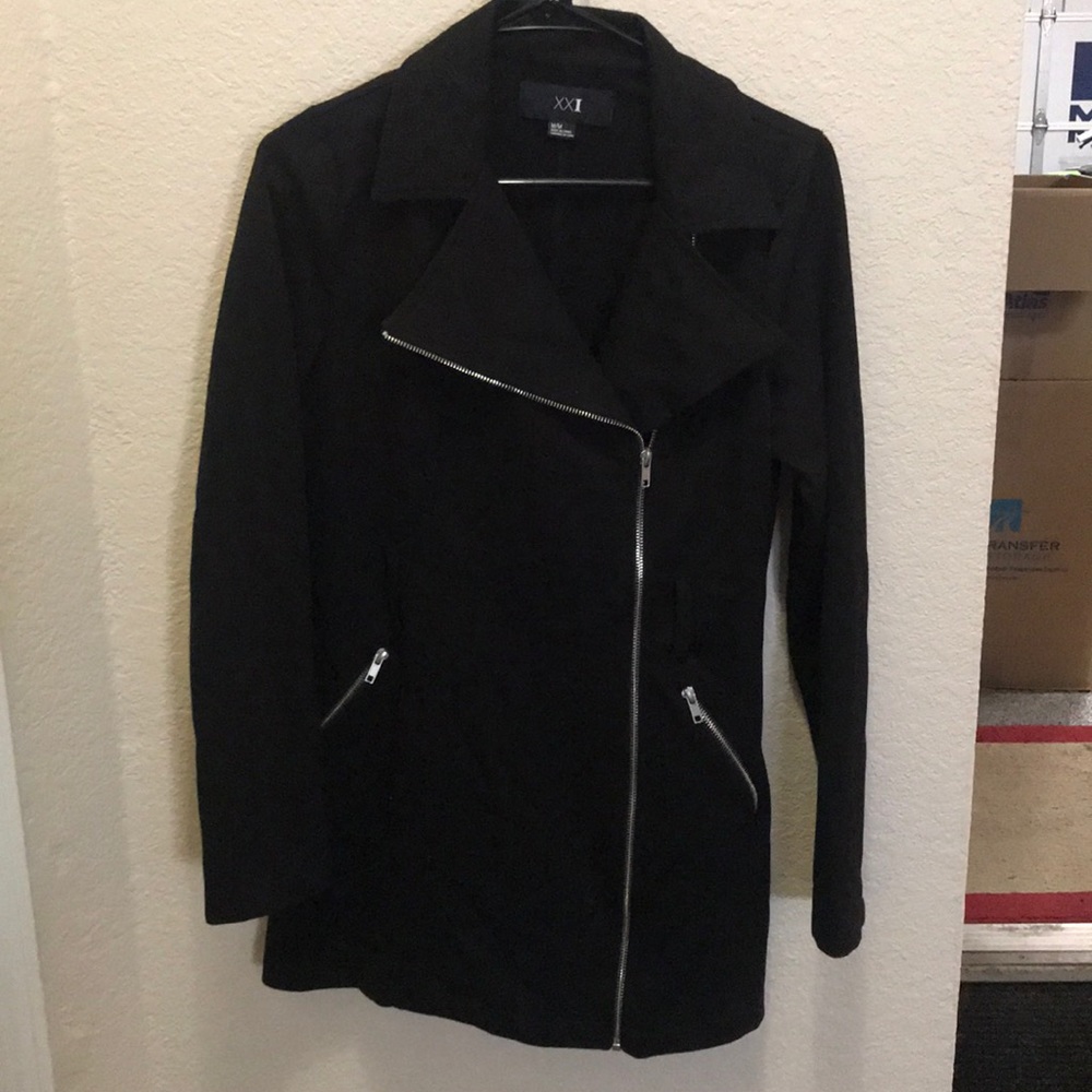 Black Forever 21 Zipper Coat